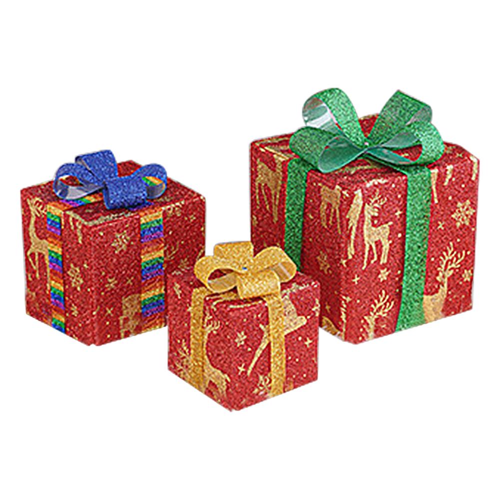 3 шт. рождественские светящиеся подарочные коробки светящиеся рождественские коробки светящиеся рождественские коробки украшения для праздничного внутреннего и наружного украшения