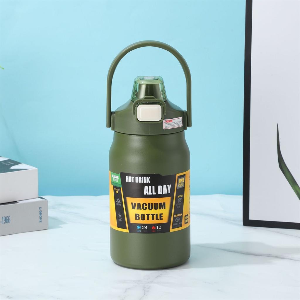 Портативная термокружка из нержавеющей стали 304, термос, термос, бутылка для холодной и горячей воды для спорта с трубочкой