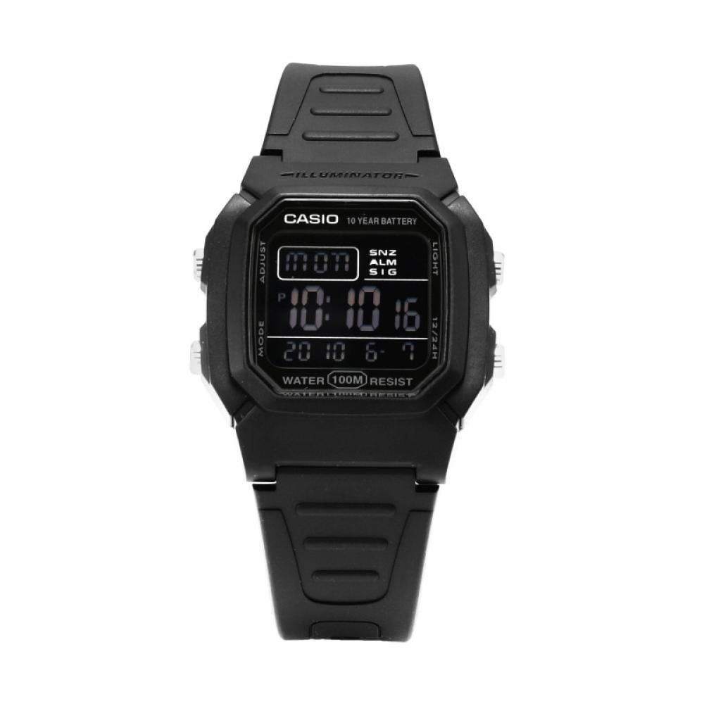 Casio W 800h 1bvdf W 800h 1b Цифровые квадратные спортивные часы Soldier для мужчин с полиуретановым ремешком