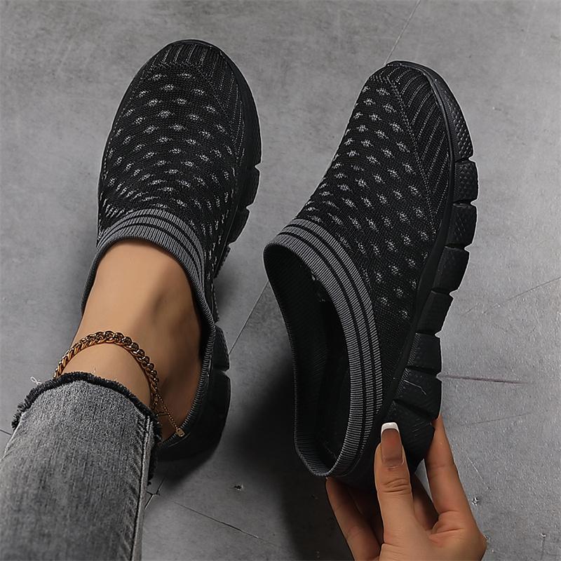Мода 2024 года, новые летние женские туфли с сетчатой поверхностью, повседневные спортивные женские туфли, легкие дышащие полутапочки, обувь для ходьбы большого размера