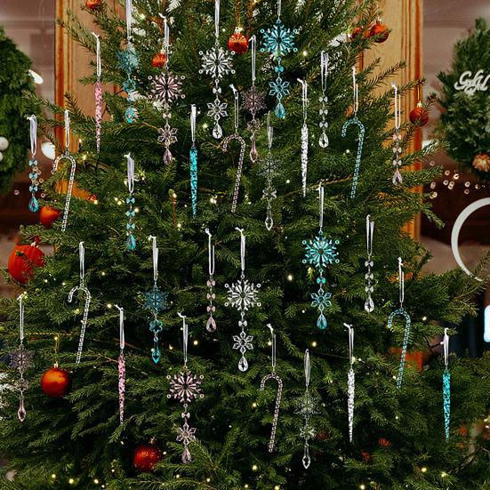 20 шт. Искусственные хрустальные украшения-снежинки для рождественской елки, акриловые украшения для Страны чудес, зимние поделки, сувениры для вечеринки