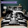 Chess Pattern Bedding uilt Set uilt Cover Pillowcase Home Decoration Birthday Gift (1 * duvet cover + 2 * pillowcase without core)