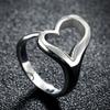 925 Серебряное минималистское кольцо с полым сердцем для женщин, свадебные модные украшения, подарок на день Святого Валентина