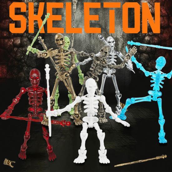 3D-печатная фигурка скелета, подвижная, с несколькими суставами, коллекционная игрушка, настольное украшение для детей, художников, коллекционеров