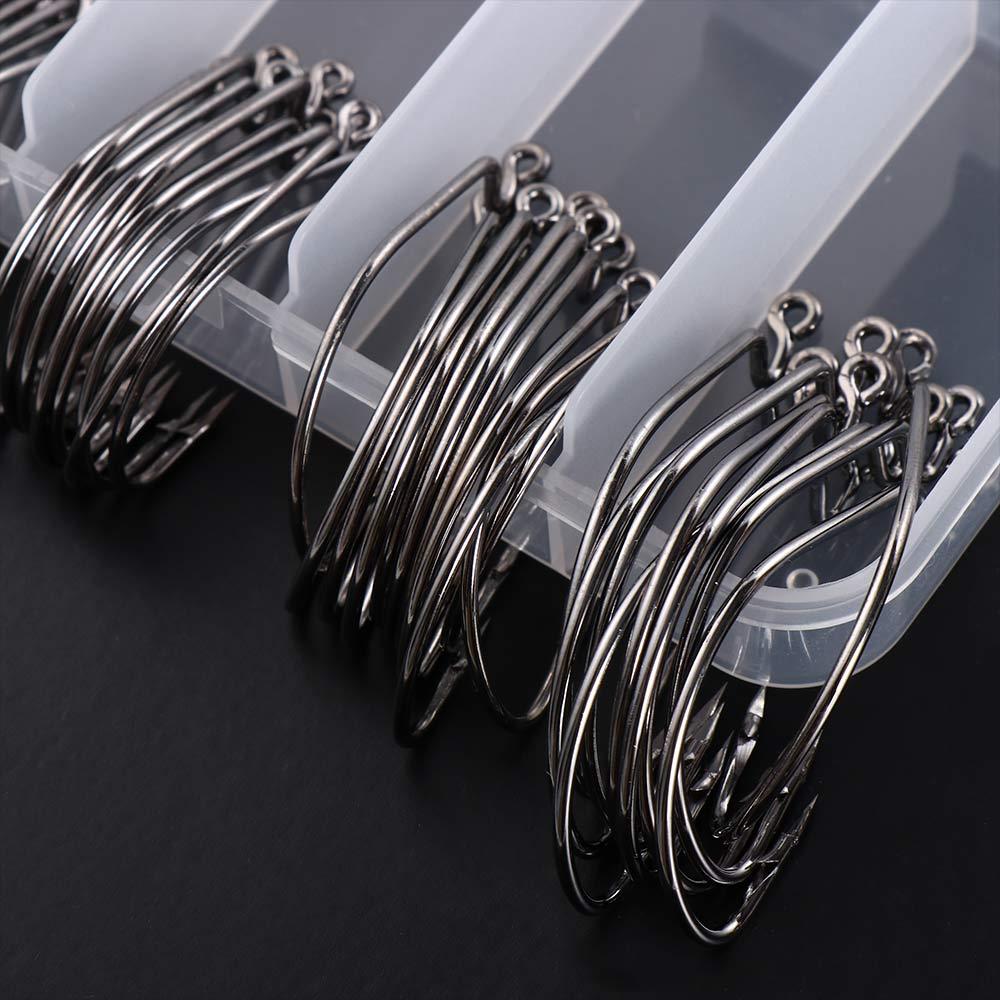 Прочные 50 шт./упаковка с коробкой Карповая рыбалка 2#1#1/0#2/0#3/0# Рыболовные крючки Смещенные крючки Жаловые крючки Широкие крючки-кранки