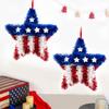 Independence Day Wreath Decoration Hanging Pendant Red White And Blue Five-Pointed Star Hanging Wall Hanging Door Hanging