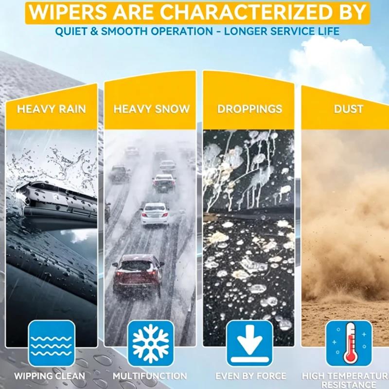 Wiper LHD Front Rear Wiper Blades Set For Opel Corsa D 2006 - 2014 Windshield Windscreen Window Brushes 26"+16"+12" Wipers Blades 3