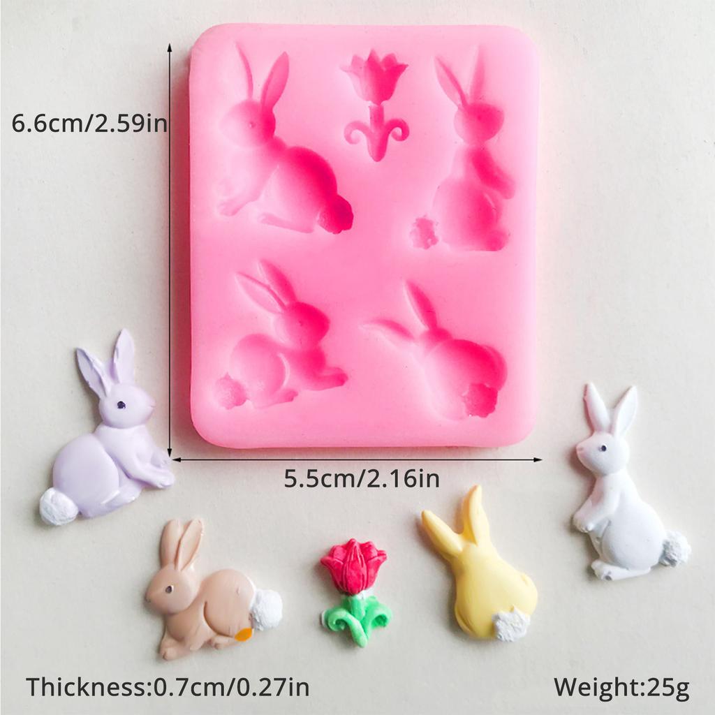 Rabbits Shape Silicone Moulds Animal Candle Molds Cake Molds Handmade Epoxy Resin Molds Plasters Molds for Candle Making