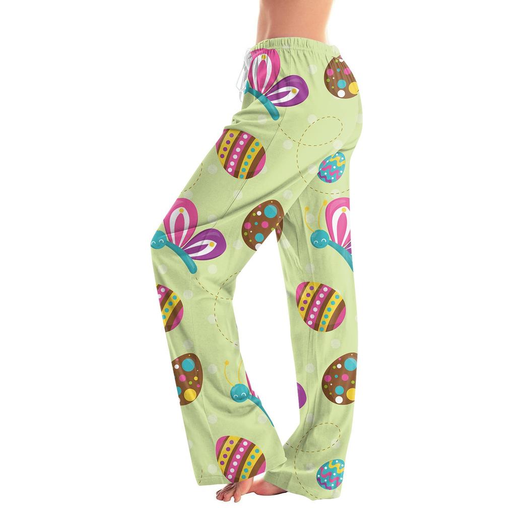 Женские модные свободные повседневные брюки с пасхальным принтом