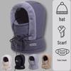 Unisex Winter Windproof Balaclava with Velvet Scarf & Integrated Mask for Cycling