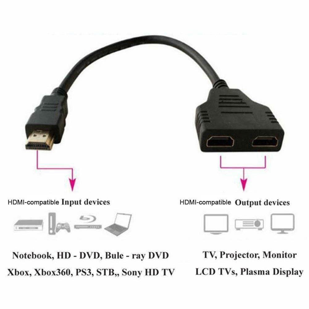 HD 4K HDMI Сплиттер Двухпортовый 1 вход 2 выхода Кабель Папа-Мама Адаптер HDTV Для Ноутбука ТВ-Бокса Монитора HDMI-Совместимый Сплиттер