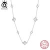 ORSA JEWELS Полое колье-цепочка «Клевер», роскошное, для банкета, вечеринки, подарок, серебро 925 пробы, клевер с четырьмя лепестками, шейное украшение, аксессуары GMN61