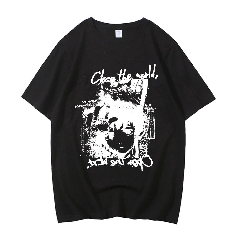 2024 Anime Serial Experiments Lain Graphic Print T Shirt Men Iwakura Manga Girl Sci Fi Short Sleeve Fashion T Shirt Women