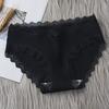 Mid-rise Briefs Thin Breathable Lace Decor Panties for Inner Wear