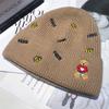 Women's Cute Bear Woolen Hat: Fashionable, Warm, Versatile Knitted Beanie with Ear Protection and Embroidery