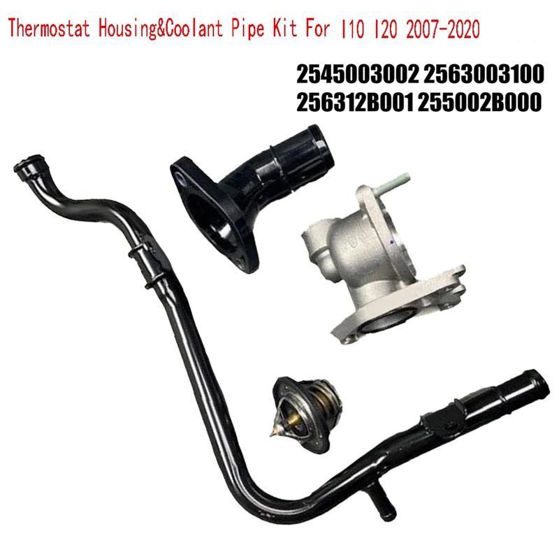 Durable-Thermostat Housing&Coolant Pipe Kit For Hyundai I10 I20 2007- 2545003002 2563003100 256312B001 255002B000