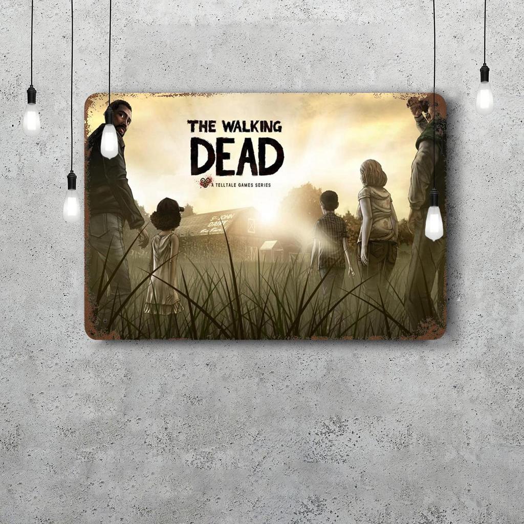 Telltale the walking dead Декоративный плакат Винтажная жестяная вывеска Металлическая вывеска Декоративная табличка для паба Бара Мужской берлоги Клуба Настенное украшение