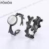 New 2PC Couple Ring Fashion Moonlit Forest Thorns Creativity Flowers Black Bud Adjustable Pair Lovers Rings Jewelry Gift