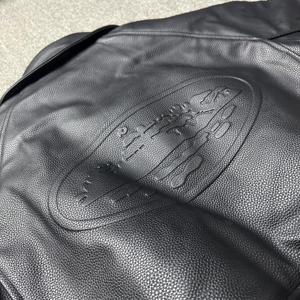 PU Leather-Lined Cotton Jacket Unisex Casual Zipper Jacket