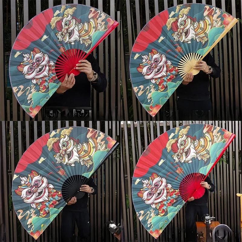 Chinese Decoration Folding Fan Classical Wall Mount Oversized Cloth Folding Fan Living Room Decorative Chinese Peking Opera