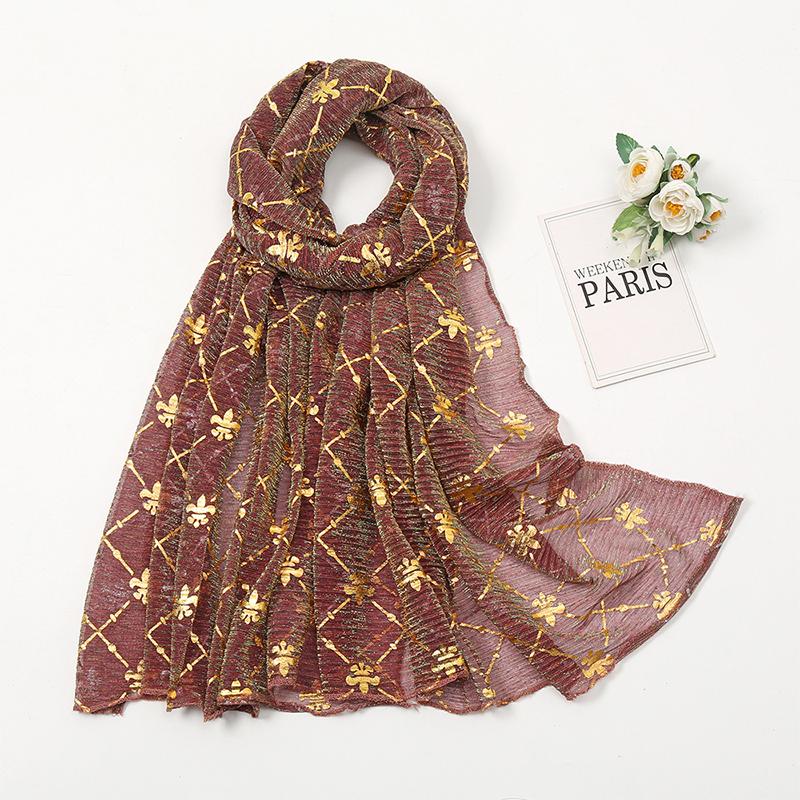 Muslim Chiffon Hijab Scarf Women Long Sequin Fabric Head Wrap For Women Hijabs Scarves Ladies Muslim Veil Jersey Hijabs