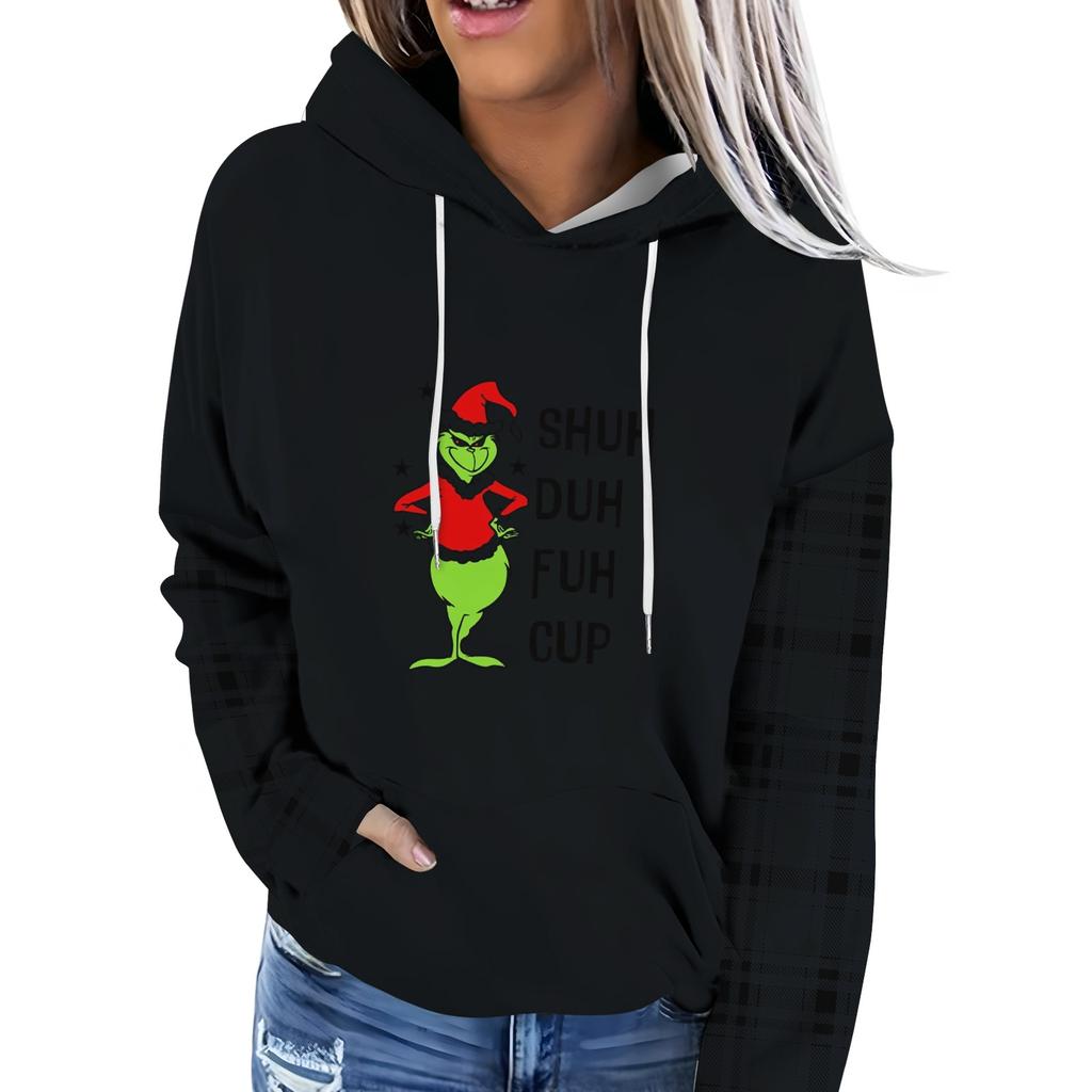 Женская модная повседневная толстовка с капюшоном и принтом Greentown с длинными рукавами