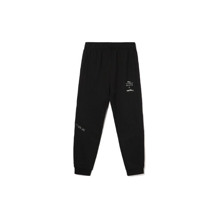 Li Ning X Disney Collaboration Sports Lifestyle Series Letter Print Jogger Pants Men bottoms Black AKLR549-1