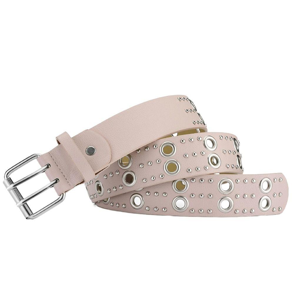 Dress For Women Personality Jeans Hip Hop PU Leather Belt Rivet Waistband Waist Strap Waist Belt