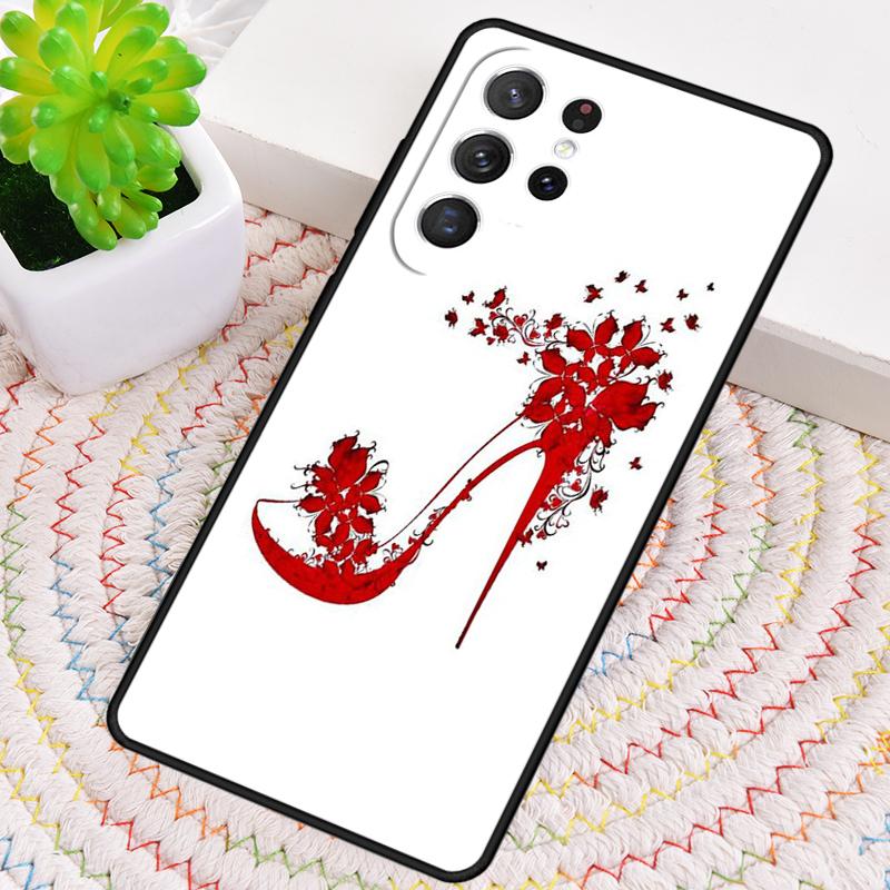 Красные туфли на высоком каблуке Милый чехол для телефона для Samsung Galaxy note 10 pro S26 S25 S24 S23 S22 Ultra Plus S21 FE S20 Ударопрочный чехол