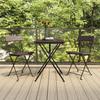 VidaXL 3-piece Folding Bistro Set Brown Wicker, Bistro Set, Garden Table and Chairs, Set 319990