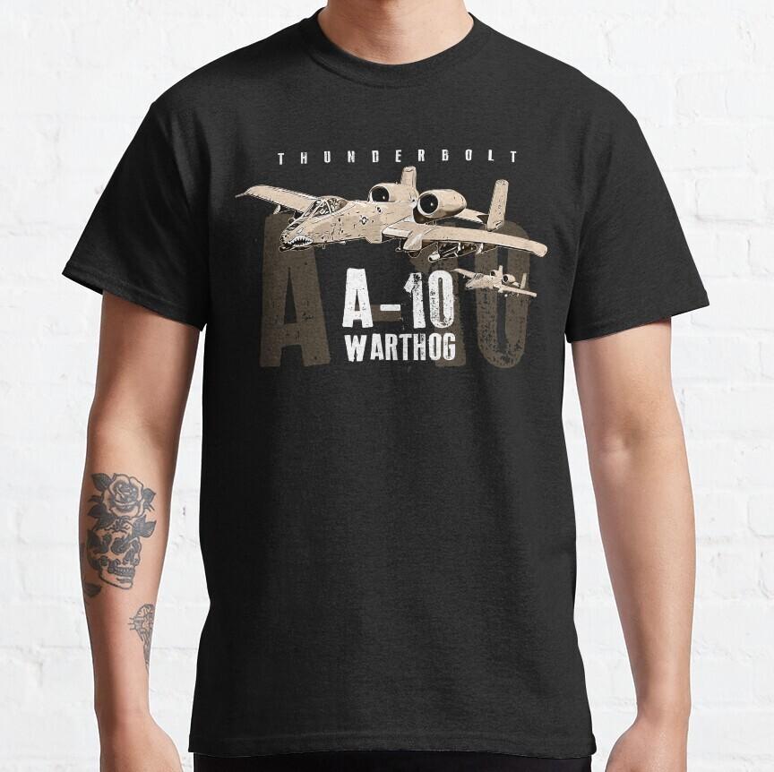 Новый с бирками A-10 Warthog Thunderbolt Самолет ВВС США Классическая футболка S5XL Премиум Унисекс