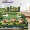 Otter Pattern Bedding Quilt Set Quilt Cover Pillowcase Home Decoration Birthday Gift (1 * duvet cover + 2 * pillowcase, without core)