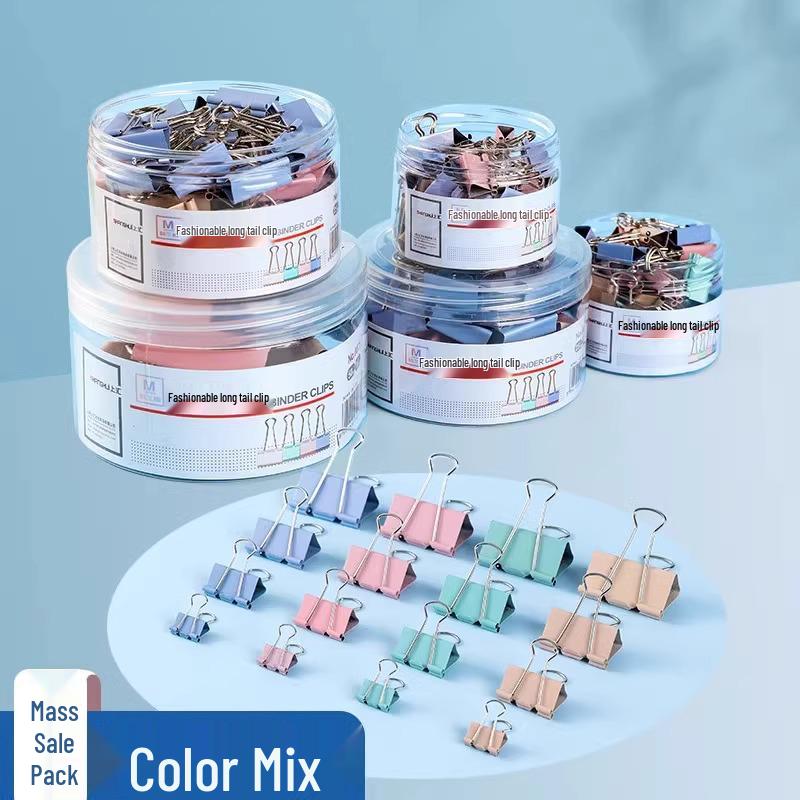 Assorted Colored Bulldog Clips: Large, Medium, Small - Long Tail Paper Clips for Documents and Books