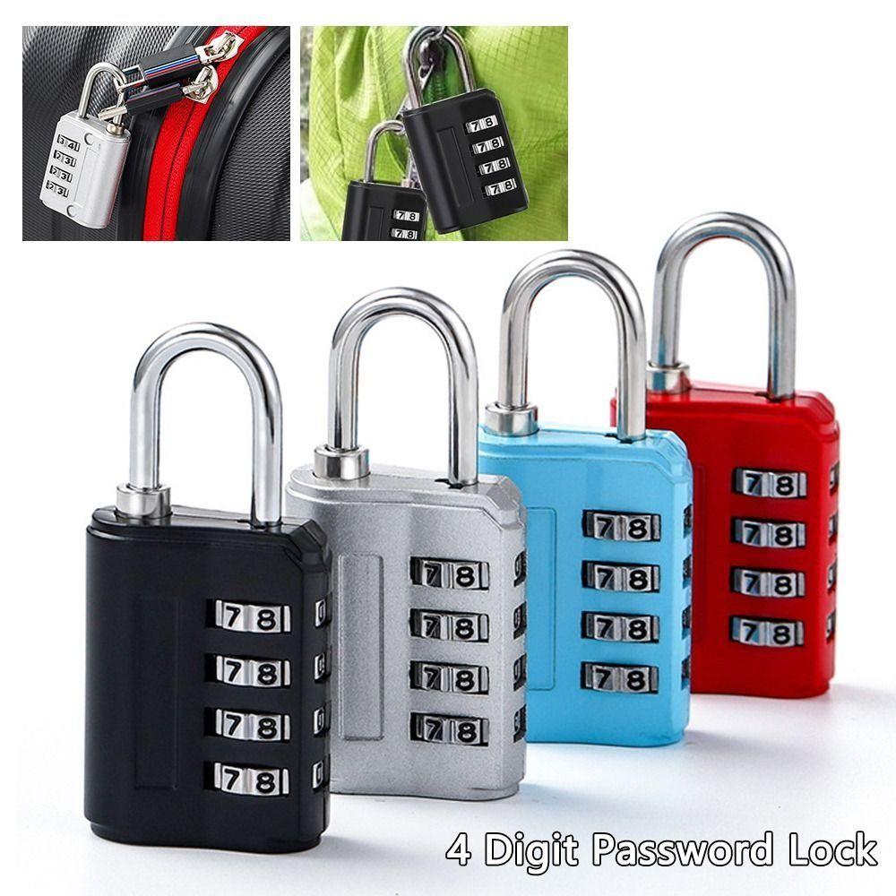 Zinc Alloy Dormitory Cabinet  Lock Padlock Backpack Zipper Lock New 4 Digit Password Lock  Home