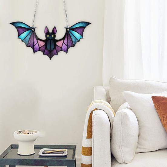 Halloween Bat Acrylic Window Hanging Gothic Bat Hanging Ornament Bat Hanger Pendant Spooky Bat Decor Home Car Ornament