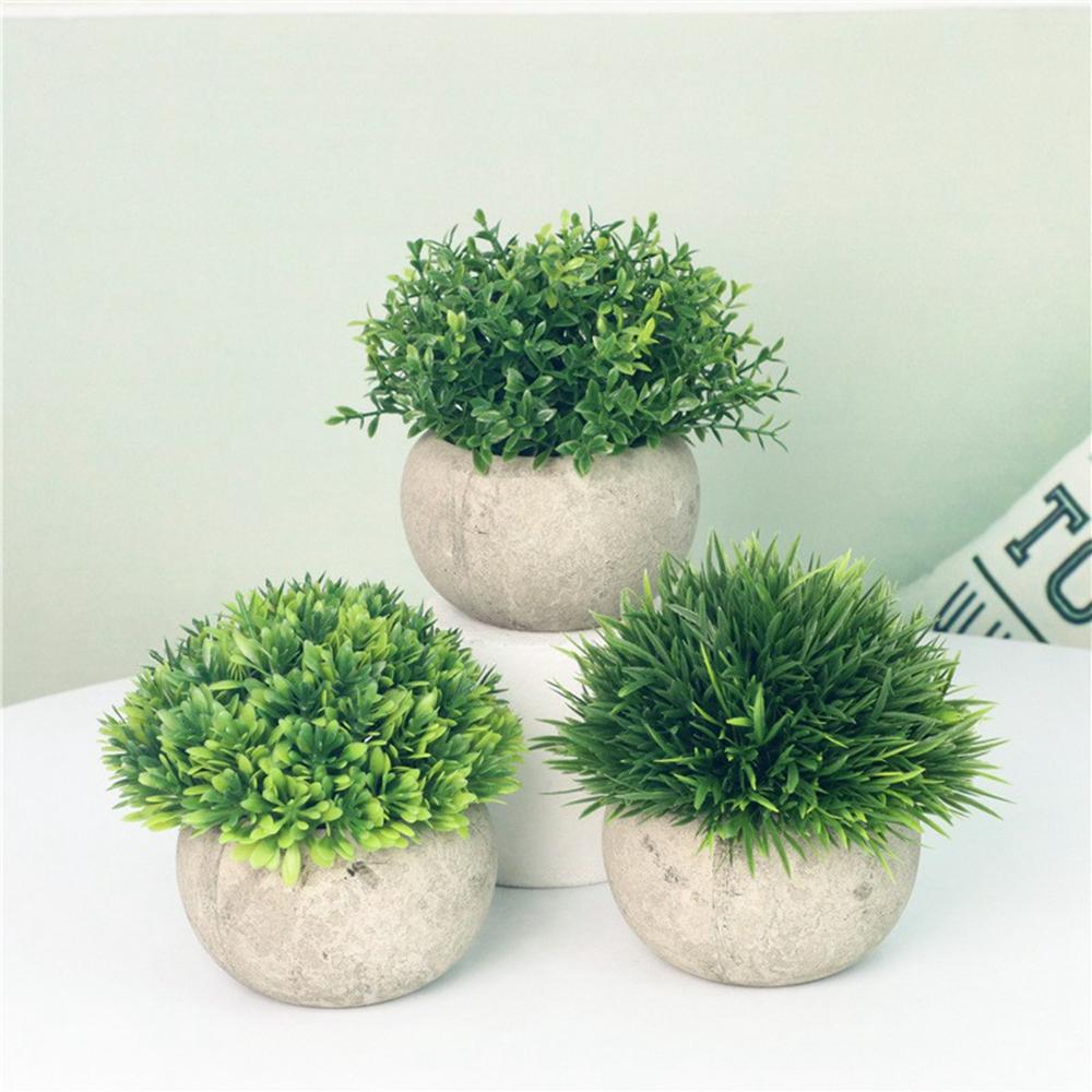 Simulation Plastic Potted Plant Artificial Grass Desktop Decoration for Living Room