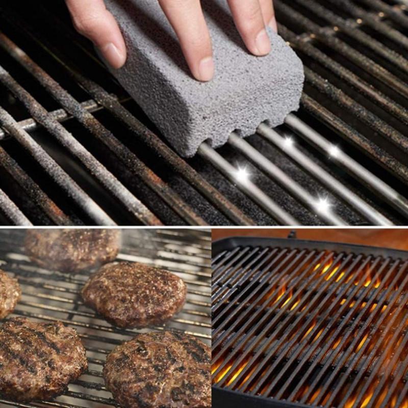 1-4pcs BBQ Grill Cleaning Brush Brick Block Barbecue Cleaning Stone Pumice Brick For Barbecue Rack Outdoor Kitchen BBQ Tools