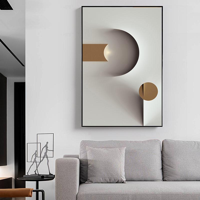 Geometric Pattern 3D Visual Art Posters and Prints Modern Abstract Canvas Painting Wall Pictures for Living Room Home Decoration