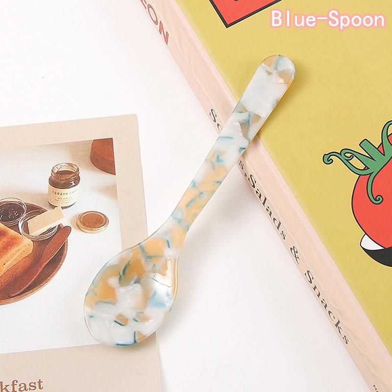 Красочные акриловые ложки для льда, сливок, кофе, икры, ложки для помешивания, десертные ложки, чайные ложки, столовые приборы, реквизит для вечеринок и фото