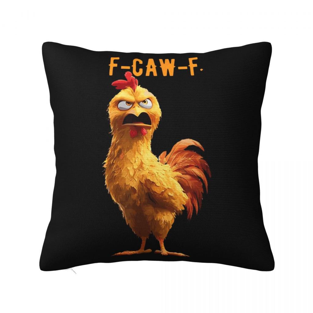 FCAWF Chicken Funny Crazy Screaming Coffee Pillow Case Cushion Cover Soft Pillow Cover Retro Trendy Pillowcases For Room Chair