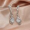 Huitan Temperament Women's Wedding Dangle Earrings Luxury Fashion Cubic Zirconia Earrings Gorgeous Lady Jewelry Drop ShippingGood product