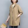 2024 Plus Size Women's Lightweight Trench Coat for Spring & Autumn - Stylish Short Jacket for Mature Ladies