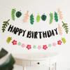 Turtle Leaf Decoration Happy Birthday Banner Hibiscus Flower Birthday Paper Garland Summer Happy Birthday Party Tropical Decor