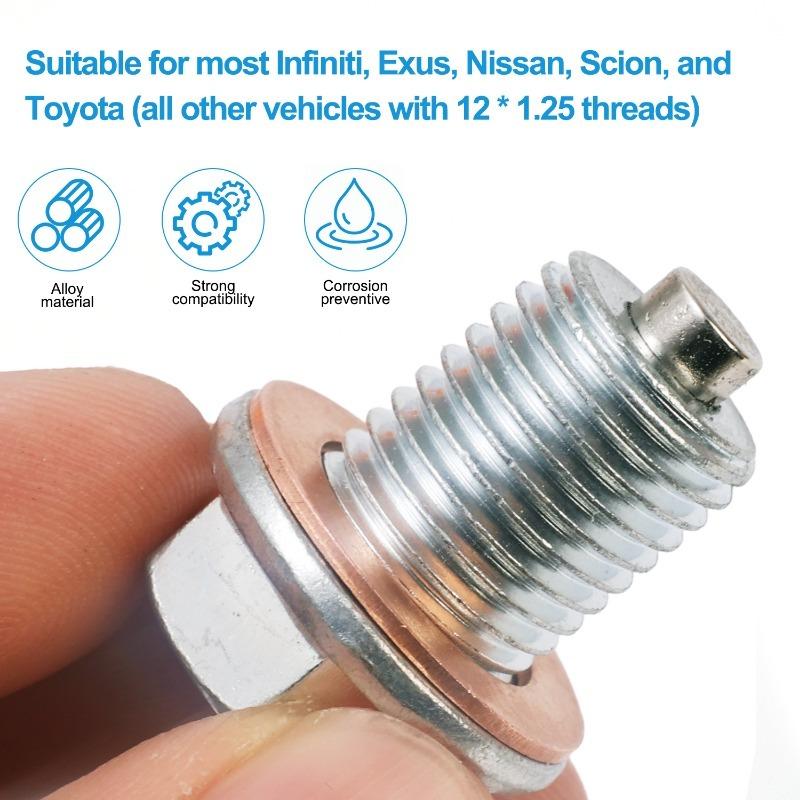 M14*1.5 Car Engine Oil Pan Oil Drain Plug Magnetic Extended Oil Drain Screw Gasket Auto Replacement Parts For Honda Volkswagen