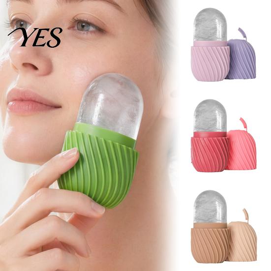 Soft Silicone Ice Mold Roller for Face, with Facial Massager, Pore Tightening Cold Tray Face Compress Tool Redness Relief, Portable Skincare Cube Home