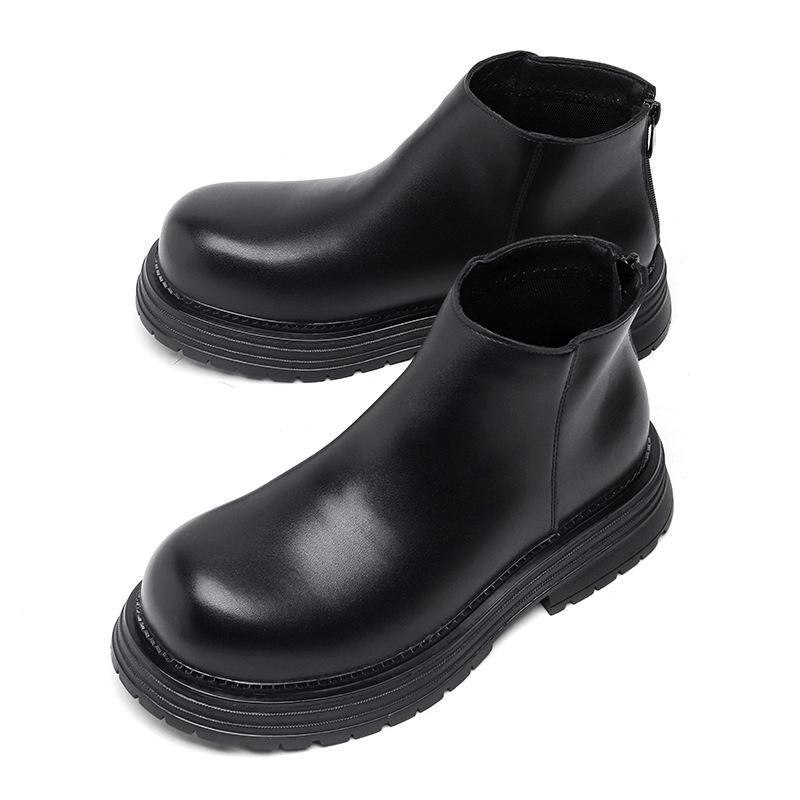 Ботинки Челси Мужские высокие ботинки Британские ботинки-сигареты на платформе с увеличенным голенищем Зимние ботинки Martin 22720-R