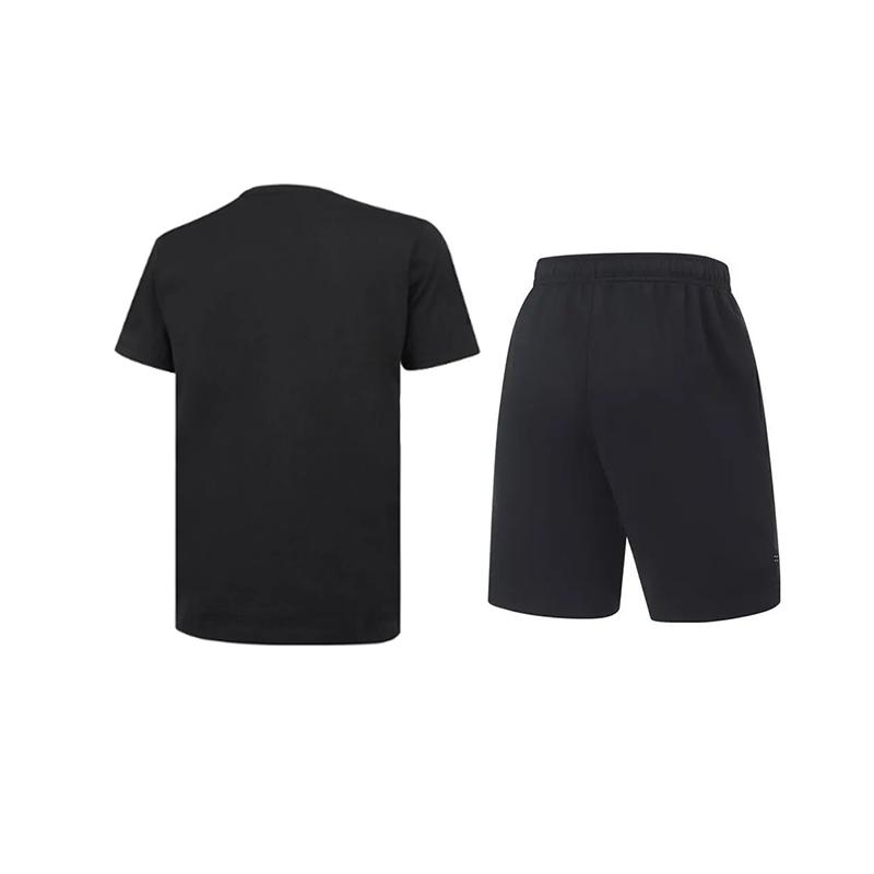 Li-Ning Пуловер с круглым вырезом Простой Удобный Приятный к коже Универсальный Повседневный Спортивный костюм Костюм унисекс AHSUA49-2+AKST543-3