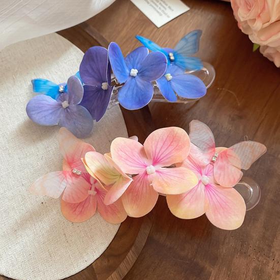 Заколка-бабочка для волос Цветок и бабочка Заколка для волос Гавайские цветочные аксессуары для волос для пляжа, свидания, вечеринки, улицы