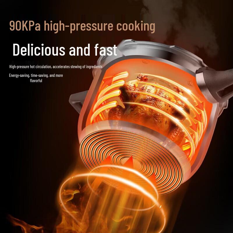 ASD 6.5L 304 Stainless Steel Multi-Hob Pressure Cooker