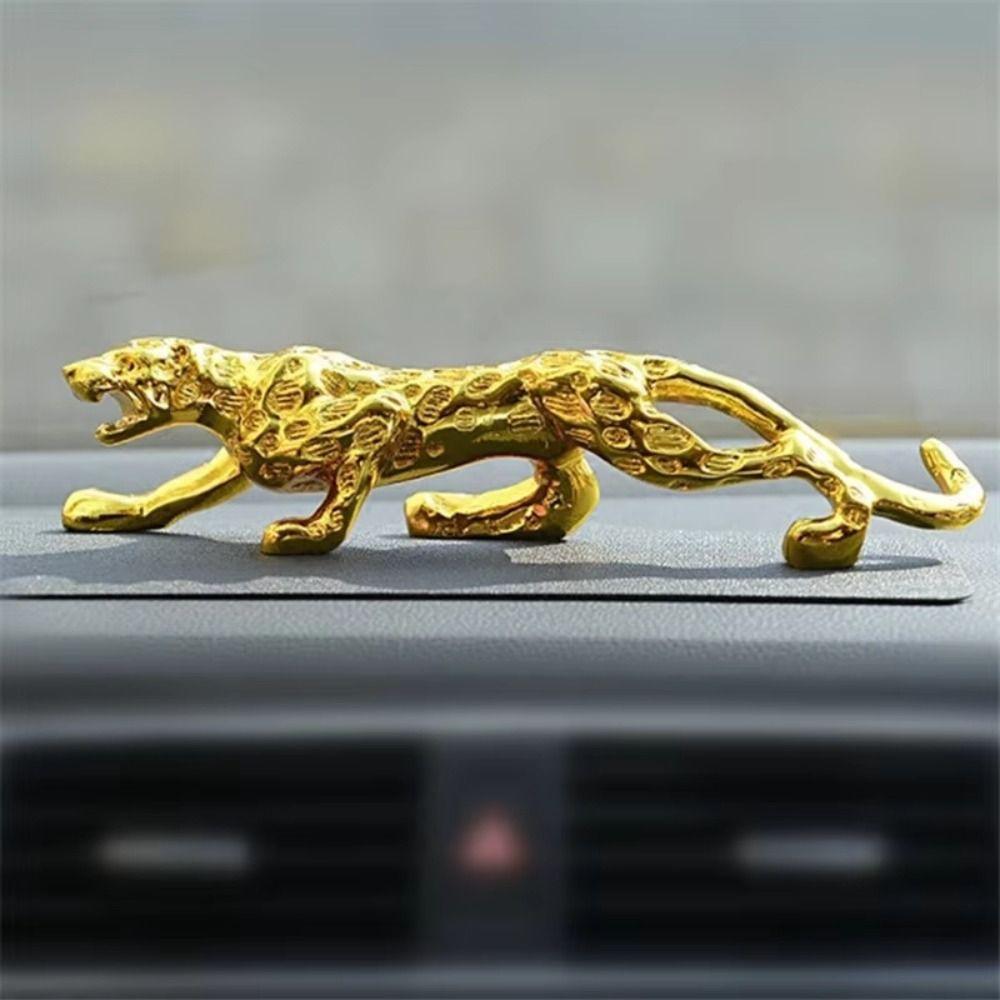 Lucky Animal Cheetah Small Statue Gold Brass Leopard Miniatures Vintage Leopard Figurines  Office
